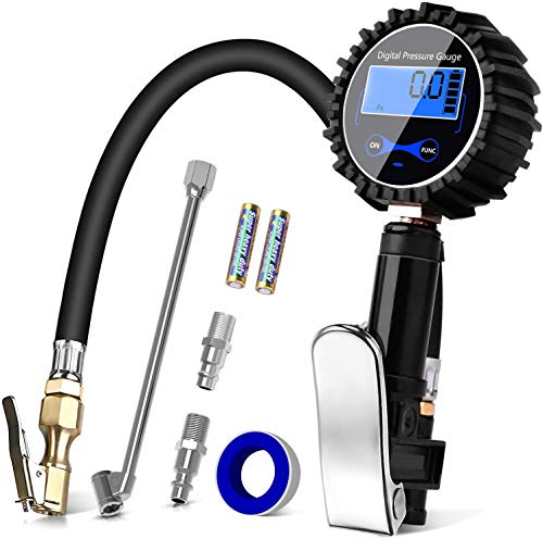Manometro Pressione Gomme Manometro Digitale Pressione Gomme 200 Psi Alta Precisione Con Luce A Led E Schermo Lcd Per Auto, Suv, Camion, Moto