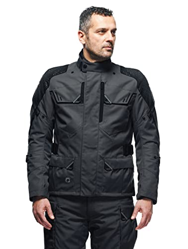 Dainese - Ladakh 3L D-Dry Jacket, Giacca Moto Touring Impermeabile, Protezioni Su Spalle E Gomiti, 4 Stagioni, Giacca Da Moto Per Uomo, Iron-Gate/Nero