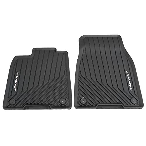 Audi 4J3061501041 - Tappetini In Gomma Per Tutte Le Stagioni, 2 Tappetini Anteriori In Gomma, Con Scritta E-Tron Gt, Colore: Nero