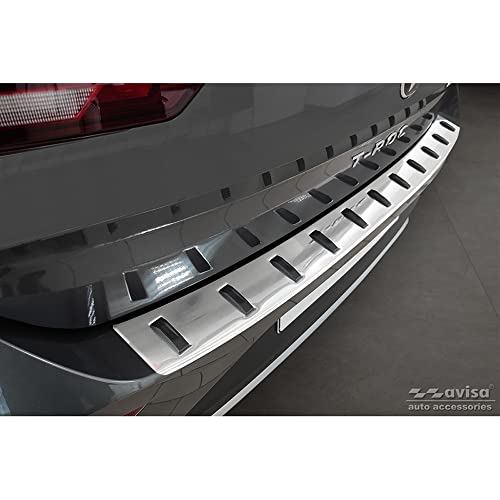 Avisa Protezione Paraurti Posteriore In Acciaio Inox Compatibile Con Volkswagen T-Roc & T-Roc Cabrio 2017-2022 & Facelift 2022- 'Strong Edition', Arge