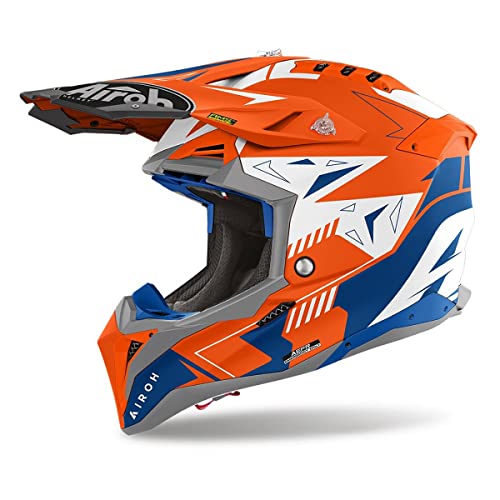 Airoh Casco Offroad Aviator 3 Spin Orange Fluo Matt S