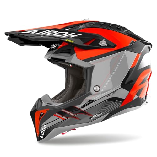 Airoh Casco Offroad Aviator 3 Saber Orange Gloss S