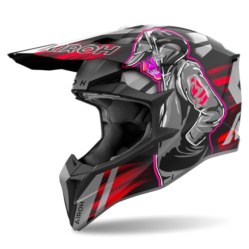Airoh Casco Offroad Wraaap Cyber Red Matt Xxl
