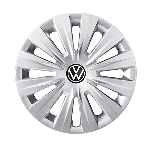 Volkswagen 5H0071455Uwp - Copricerchi (4 Pezzi) Da 15 Pollici, In Acciaio, Colore: Argento Brillante