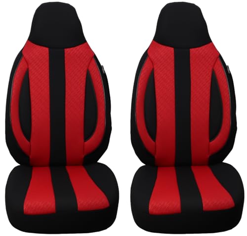 Bremer Sitzbezüge Set Di 2 Coprisedili Per Auto Compatibili Con Vw Taigo Conducente E Passeggero Dal 2021 / Coprisedili Per Auto, Colore Nero/Rosso