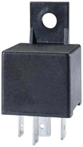 Hella 4Ra 007 791-021 Relè, Corrente Di Lavoro, 12V, 4A... Poli, Schema Elettrico S2, Spina B, Contatto Di Chiusura, Colore Nero, Con Supporto