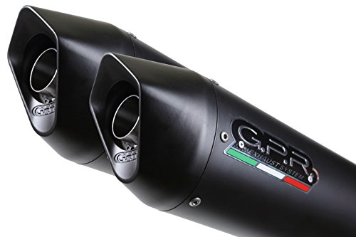 Gpr Exhaust System D.75.Fune Coppia Terminali Omologati Con Raccordo Compatibile Con Ducati Monster 696 2008/14 Furore Nero