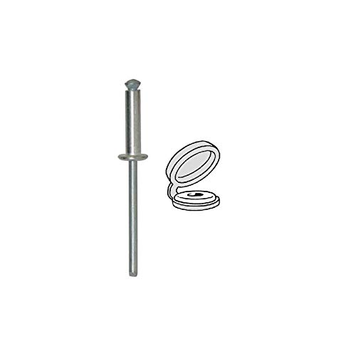 Rivetto Sbocciato Con Chapo In Sacchetto Per Targa Di Immatricolazione, 8-11 Mm Di Spessore, 15,7 Mm Di Lunghezza, Bianco, Confezione Da 34