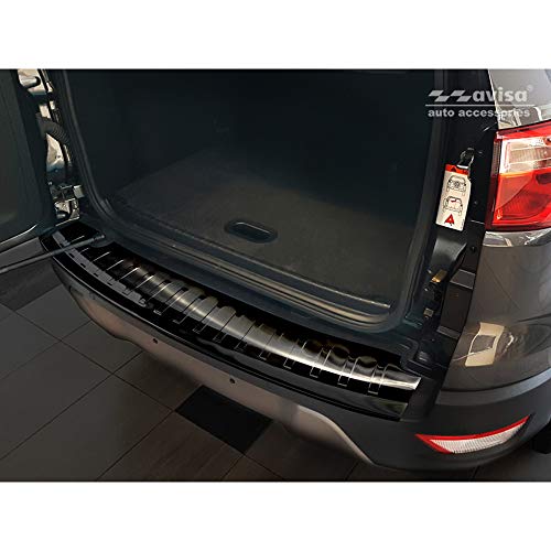 Avisa Protezione Paraurti Posteriore In Acciaio Inox Nero Compatibile Con Ford Ecosport Ii Facelift 2017- Incl. St-Line 'Ribs'