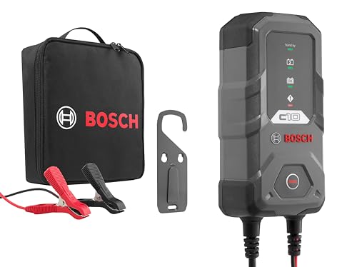 Bosch C10 Caricabatterie Per Auto, 12V / 3,5 A, Carica Di Mantenimento - Per Batterie Al Piombo, Agm, Gel, Efb E Vlra