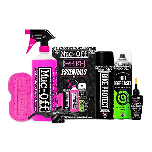 Muc-Off Ebike Kit Di Pulizia Essenziale - Prodotti Indispensabili Per Pulire E Proteggere La Tua E-Bike - Include Detergente Per Bici , Bike Protect E