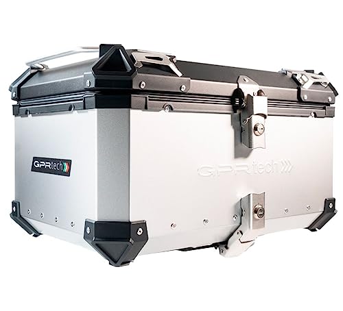 Gpr Tech Compatibile Con G 310 Gs 2017/2021 E4 Top Case Alpi-Tech 45 Lt. Argento Top Case In Alluminio, Colore Argento Con Piastra Specifica Inclusa C