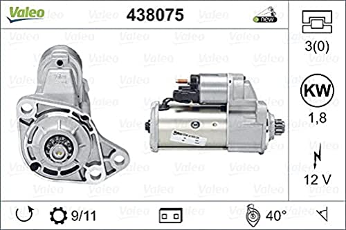 Valeo 438075 Motorino D'Avviamento Potenza Nominale: 1,8 Kw Stop & Start: No N° Denti: 11 Denti Voltaggio: 12 V Direzione Di Rotazione: Anti Clockwise