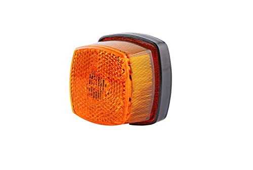 Hella 2Ps 003 057-051 Luce Demarcazione Laterale, Alogeno, 12/24V, Raccordo A Vite/Montaggio, Esterno, Colore Diffusore Luce Giallo, Sx/Dx, Quantità 1
