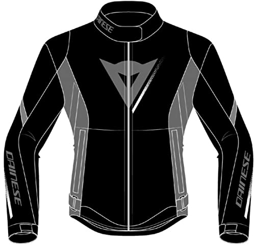Dainese Veloce Lady D-Dry Jacket, Giacca Moto 4 Stagioni, Donna, Nero/Charcoal-Gray/Bianco, 42