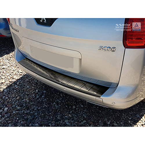 Avisa Protezione Paraurti Posteriore In Acciaio Inox Nero Compatibile Con Peugeot 5008 2009-2016 'Ribs'