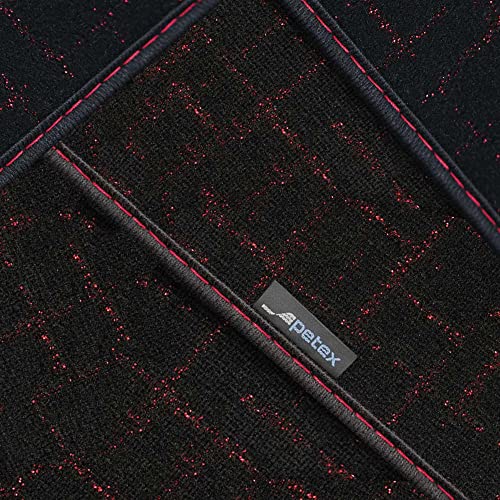 Petex Modern - Tappeti Auto Con Vestibilità Premium Anteriore E Posteriore, 4 Pezzi, Colore: Rosso