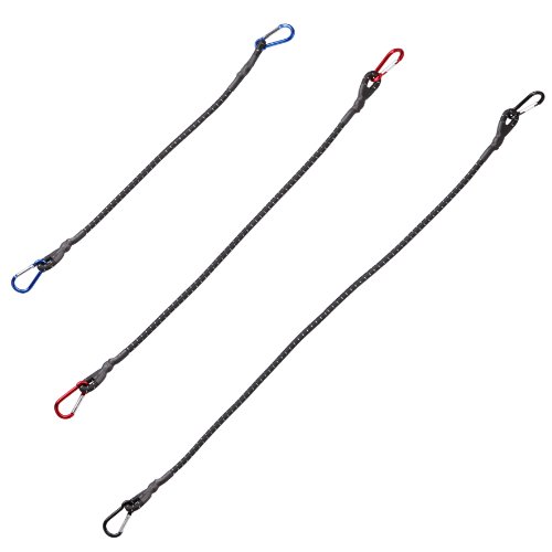 Unitec 75252 - Set Sistema Di Fissaggio Per Bagaglio, Con Gancio A Carabina, 3 Pezzi, 60/80/100 Cm