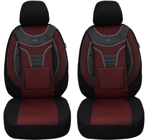 Bremer Sitzbezüge Set Di 2 Coprisedili Per Auto, Compatibili Con Ford Puma 1 Conducente E Passeggero Dal 1997 Al 2001, Colore Nero/Vinaccia