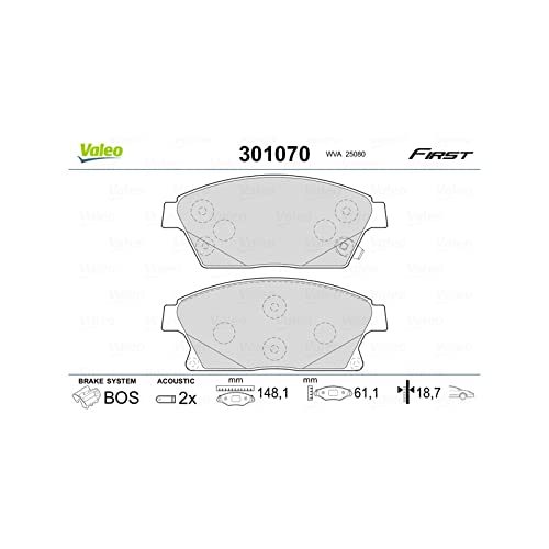 Valeo 301070 Gioco Di 4 Piastrine Di Frein À Disque