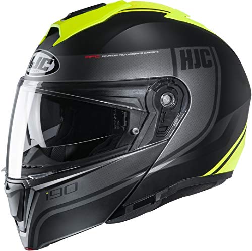 Casco Moto Hjc I90 Davan Mc4Hsf, Nero/Giallo, Xs
