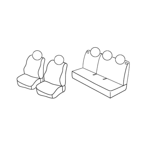 Coprisedili Superiori - Beige - Compatibili Per Fiat Panda (02/12>10/20) - Fiat Panda 4X4 (11/12>10/20) - Fiat Panda City Cross (10/14>) - Fiat Panda