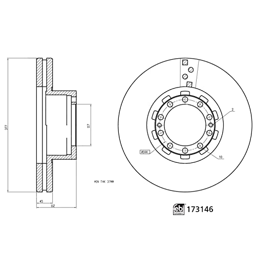 Febi Bilstein 173146 Disco Freno