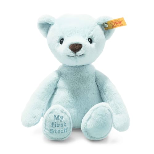 Steiff Teddy Friend Soft Cuddly Friends My First Orsacchiotto Di Peluche Per Bambini, Morbido, Lavabile, Azzurro, 26 Cm, Colore Blu, 1 Stück (1Er Pack