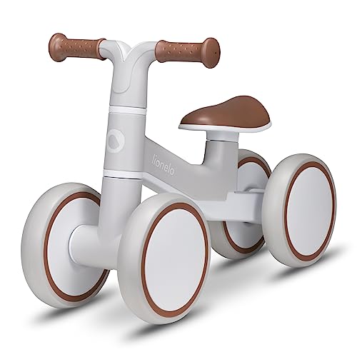 Lionelo Villy Lightweight Balance Bike For Safe And Fun Adventures, For Boys And Girls Ages 1-3 (Max 30Kg) 4-Wheel Stability, Front Fork Suspension, E