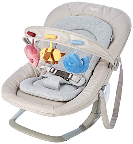 Inglesina Lounge Sdraietta Musicale, Butter, Dalla Nascita Fino A 9 Kg, Dondolio Rilassante, Reclinabile, Cintura Di Sicurezza, 22 X 47 85 Cm; 2 Kg