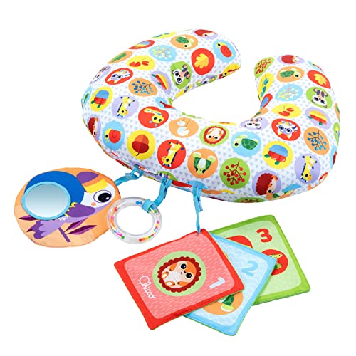 Chicco Cuscino Animal Tummy Time, Gioco A Pancia In Giù, Rafforza I Muscoli, Attività Manuali, Specchio, Libretto, Sonaglio, Lavabile In Lavatrice, Fo