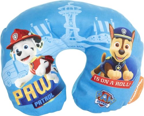 Cuscino Collo Bambino Da Viaggio Blu Boy, Con Cani, Molto Confortevole