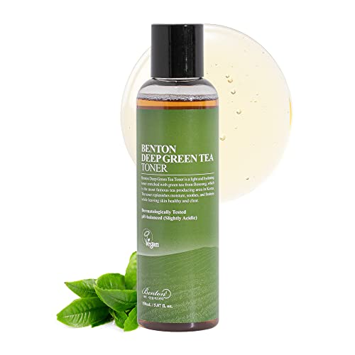 Benton Deep Green Tea Toner 150Ml (5.07 Fl.Oz) - Tonico Al Tè Verde Per Il Viso | Tonico Per Pelle Sensibile | Tonico Coreano Per Il Viso | Tonico Per