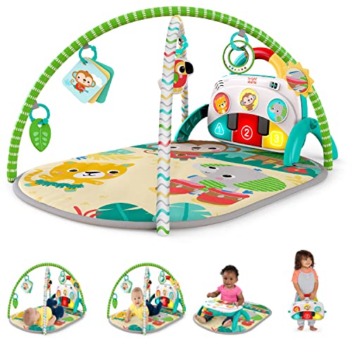 Bright Starts, Palestrina Musicale 4-In-1 Tropical Safari, Evolutiva, Luci Suoni E Musica, Include Una Pianola Musicale E 5 Giocattoli Staccabili, Ada