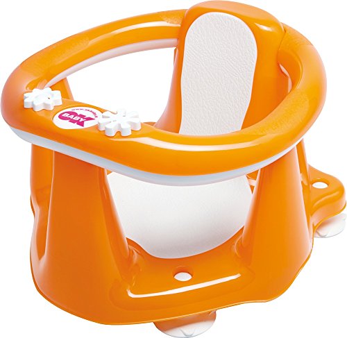 Okbaby Flipper Evolution - Seggiolino Da Bagno, Anello Con Seduta In Gomma Antiscivolo Per Il Bagnetto Del Neonato 6-15 Mesi (13 Kg) - Giallo