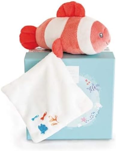 Doudou Et Compagnie - Peluche Pesce Carino Con Doudou - 16 Cm - Corallo - Dc3655