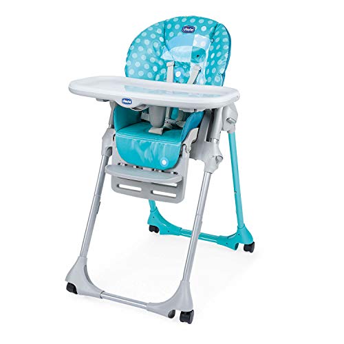 Chicco Polly Easy Seggiolone Pappa Evolutivo Per Bambini Da 6 Mesi A 3 Anni (15 Kg), Seggiolone Reclinabile A Sdraietta Con Altezza E Poggiapiedi Rego