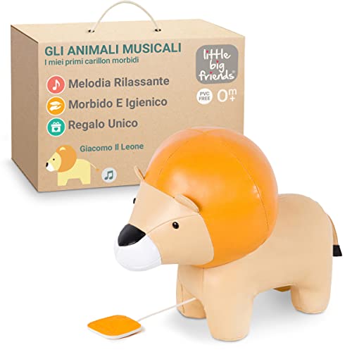 Gli Animali Musicali Di Little Big Friends | Carillon Per Bambini | Facile Da Pulire | Morbido | Giacomo Il Leone