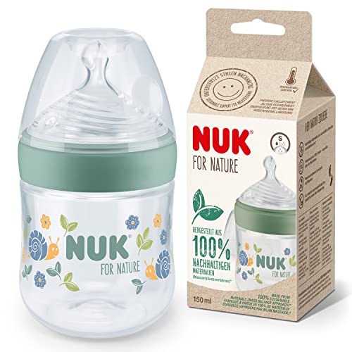 Nuk For Nature Biberon, Tettarella Piccola, 150 Ml, Tettarella In Silicone Sostenibile, Simula L'Allattamento Naturale, Con Sistema Anti-Colica, Contr