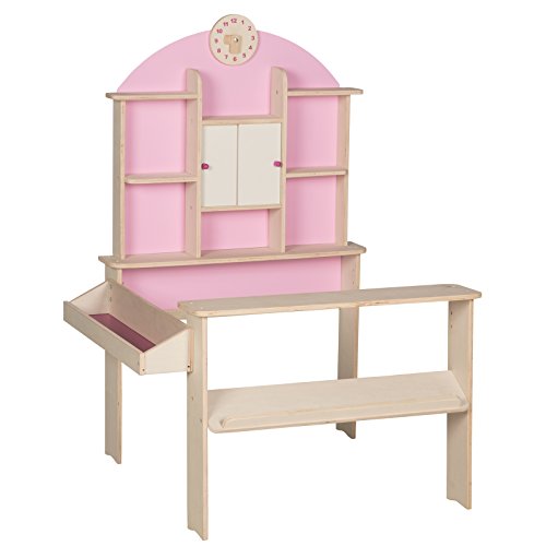 Roba Kids Tienda Mostrador Mercatino Con Bancone Laterale Rosa, Colore Bianco, 480022