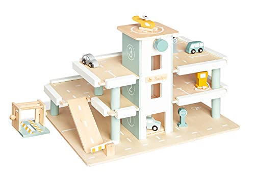 Pinolino Parcheggio Kinderträume Diretto Kurt, Con Ascensore, Accessori, Autolavaggio E 3 Piani, Bianco