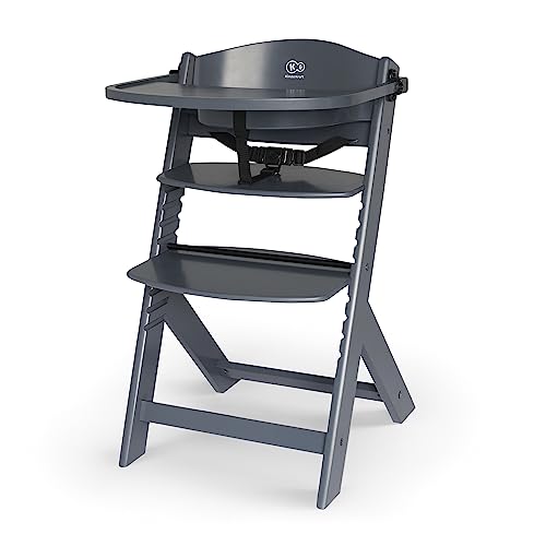 Kinderkraft Seggiolone Pappa In Legno Enock, Evolutivo, Multifunzionale, Sedia Ergonomica, Altezza Regolabile, Facile Da Pulire, Dai 6 Mesi Ai 10 Anni