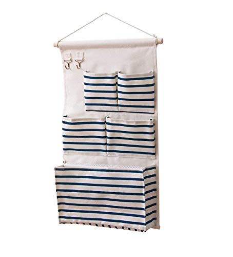 Ebeta Hanging Organizer Porta Muro Organizzatore Tasca Porta Sacca Portaoggetti Appesa Per Il Bagno Di Guardaroba D'Ingresso 5 Grande Tasca Con 2 Ganc