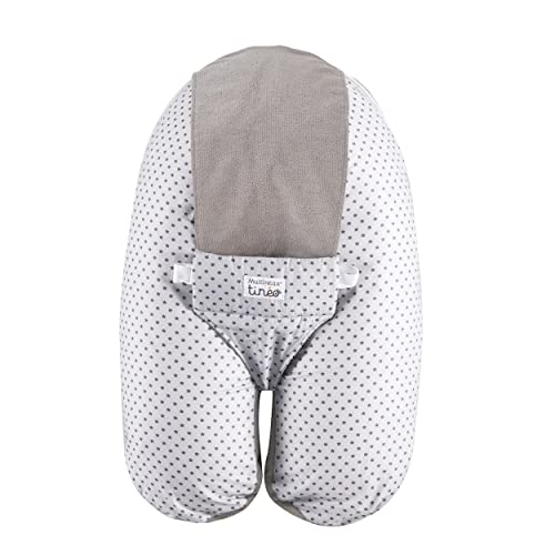 Tinéo - Cuscino Multifunzione Per Gravidanza E Allattamento In Spugna Multirelax, Rimovibile, Prodotto In Francia, 73X40 Cm (Grigio/Stelle)