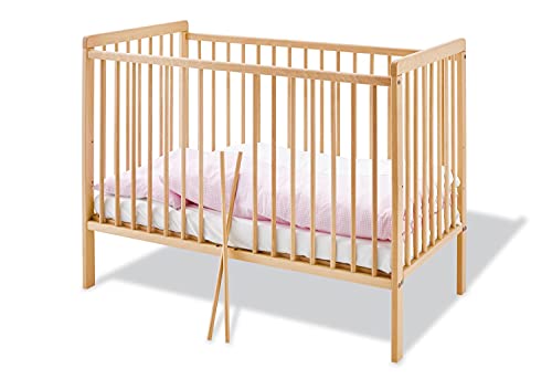 Letto Per Bambini Pinolino Hanna (120 X 60 Cm) - Con 2 Doghe Estraibili, Rete A Doghe Regolabile In Altezza In 3 Posizioni In Faggio Massiccio, Non Tr