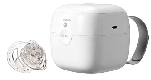 Nuby - Sterilizzatore Uv Portatile, Con Succhietto In Tritan A Goccia 0-6 Mesi Incluso - Elimina Il 99% Di Germi E Batteri - Bianco