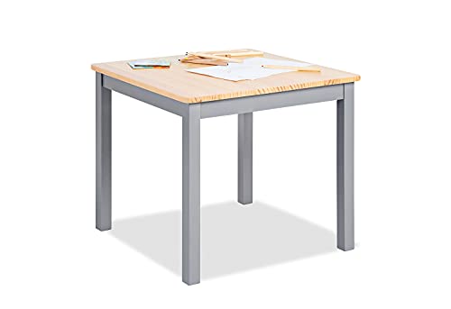 Pinolino Tavolo Per Bambini Fenna, In Legno Di Pino Massello, Altezza Tavolo 51 Cm, Per Bambini Dai 2 Ai 7 Anni, Laccato Grigio E Trasparente