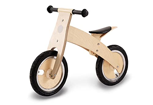 Pinolino 239471 Lino Balance Bike, Laccato Trasparente, In Legno, Pneumatici Non Piatti, Convertibile Da Chopper A Balance Bike, Per Bambini Di Età Co