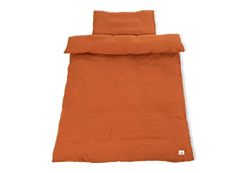 Muslin Duvet Cover Set For Cot Beds, Red, 2 Parts