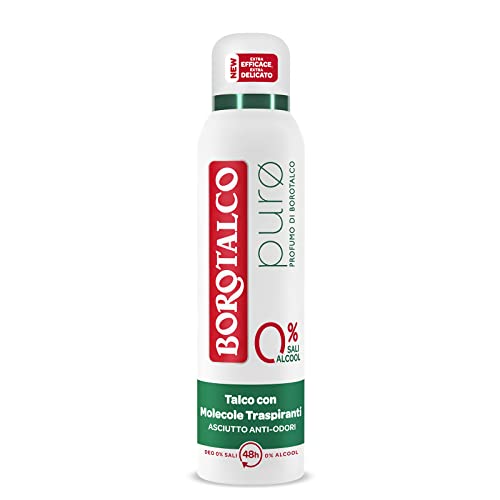 Borotalco, Deodorante Spray Puro, Con Talco Con Molecole Traspiranti, Formula Senza Alcool E Sali Di Alluminio, Asciutto Anti-Odori, 48H Di Efficacia,